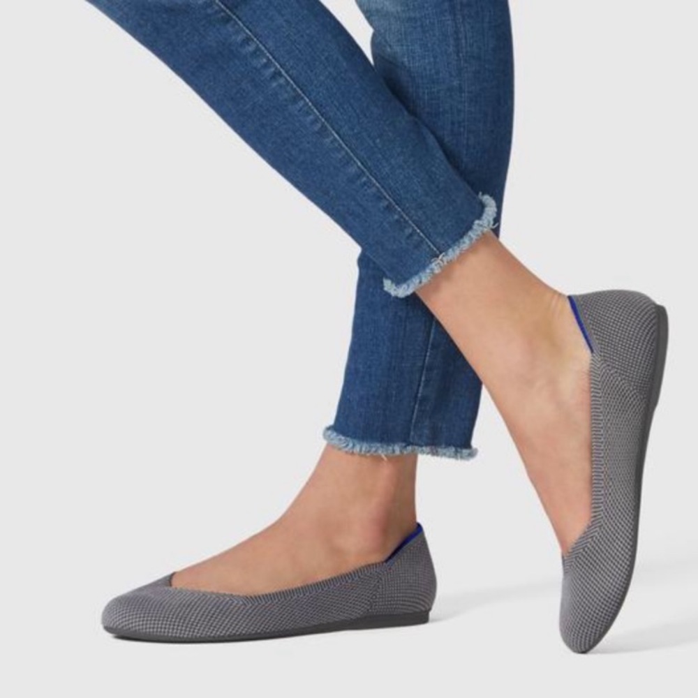 Rothy’s The Flat Charcoal Grey Round Toe EC 8.5